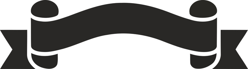Black ribbon banner png clipart 