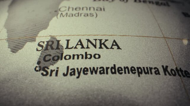 Retro globe - Sri Lanka