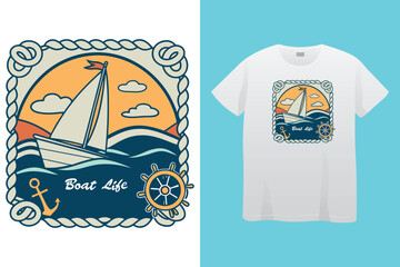 Don’t embarrass the boat - Boat Captain T Shirt Design, Hand drawn lettering phrase, Isolated on Black background, For the design of postcards, cups, card, posters.