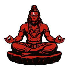 Lord  hanuman on sitting  yoga position 