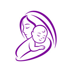 Mothers Day vector illustration mother holding baby