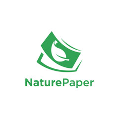 Nature Paper Logo Green Vector