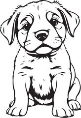 Retriever puppy. Hand drawn vector illustration
