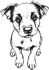 Retriever puppy. Hand drawn vector illustration