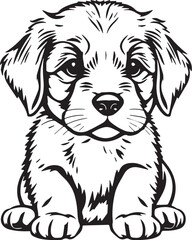 Retriever puppy. Hand drawn vector illustration