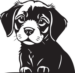 Retriever puppy. Hand drawn vector illustration