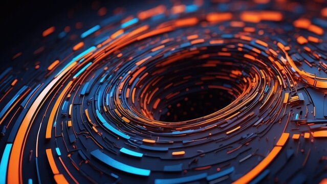 Abstract digital art depicting a funnel-shaped vortex