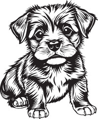 Retriever puppy. Hand drawn vector illustration