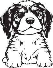 Retriever puppy. Hand drawn vector illustration