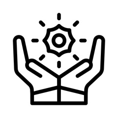 sun salutation line icon