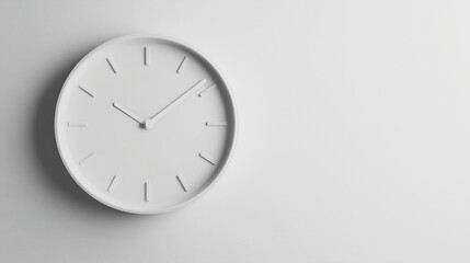 Minimalist white wall clock