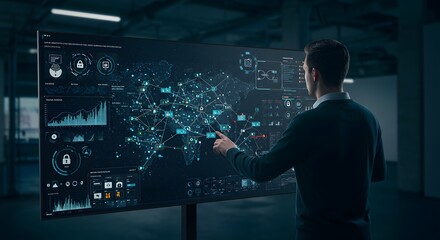 A dynamic AI-powered cybersecurity interface that provides real-time digital threat detection and neutralization across networks