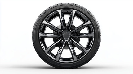 Obraz premium Car wheel on white background