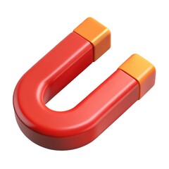 horseshoe magnet on white background