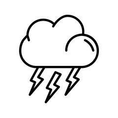 Thunderstorm icon on white background