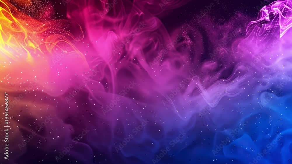 Poster vibrant abstract background colorful smoke and swirling patterns create dreamy atmosphere with hues 