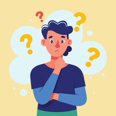 a boy is thinking vector