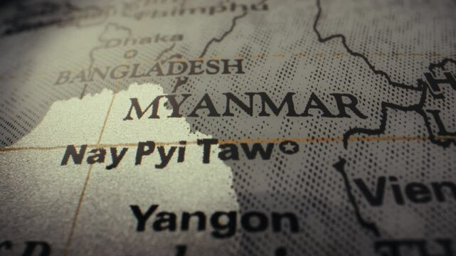 Retro globe - Myanmar
