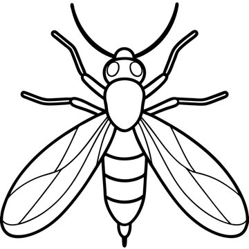 black and white insect outline clip art preview