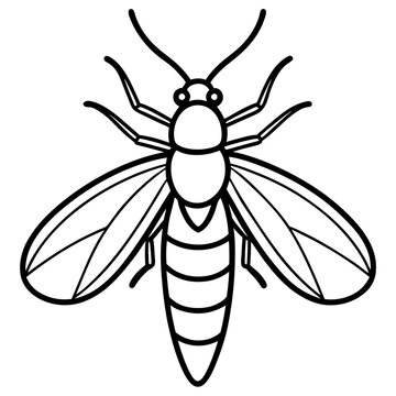 black and white bee outline clip art preview
