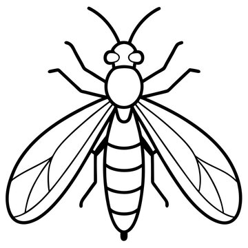 black outline bee drawing clip art preview