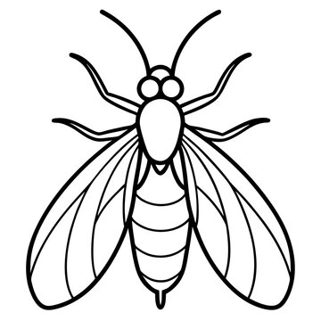 black and white fly outline clip art preview