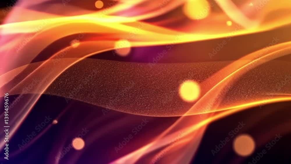 Poster vibrant abstract waves in warm colors create dynamic energy, blending light and shadow to evoke flui