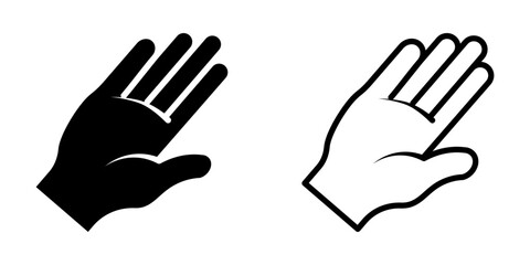 Hand icon on white background