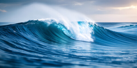 Majestic Ocean Wave in Blue Hues