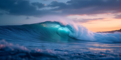 Majestic Ocean Wave at Sunset