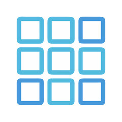blue square buttons
