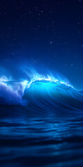 Majestic Ocean Wave Under Night Sky