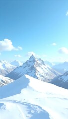 Fototapeta premium A stunning view of snow-capped mountains under a bright blue sky