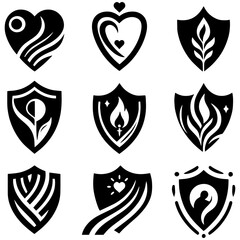 Fototapeta premium Shield of sacred pure heart embrace bonds
