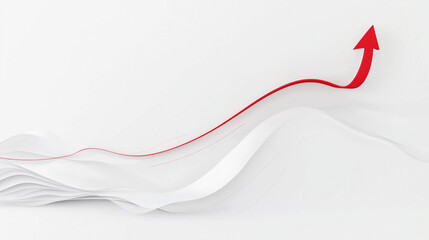 Red upward arrow on white background