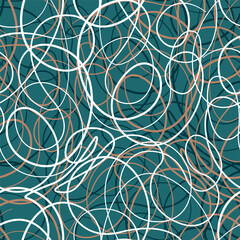 Abstract Contemporary Seamless Pattern. Colorful Lines Ornament. Trendy Creative Design Perfect for Fabric, Prints, Social Media, Textile, Invitations, Branding. Vector Illustration