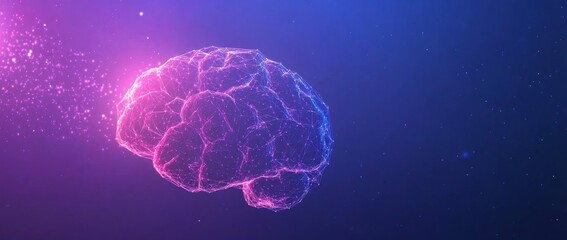 Complex neural network visualizes brain connections in digital art form during a futuristic concept design