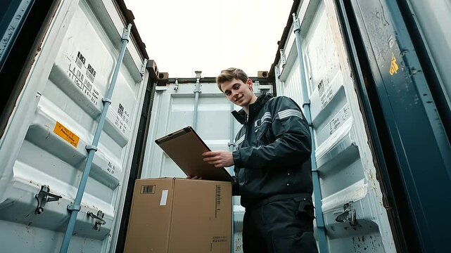 Container Inspection by Customs Officer