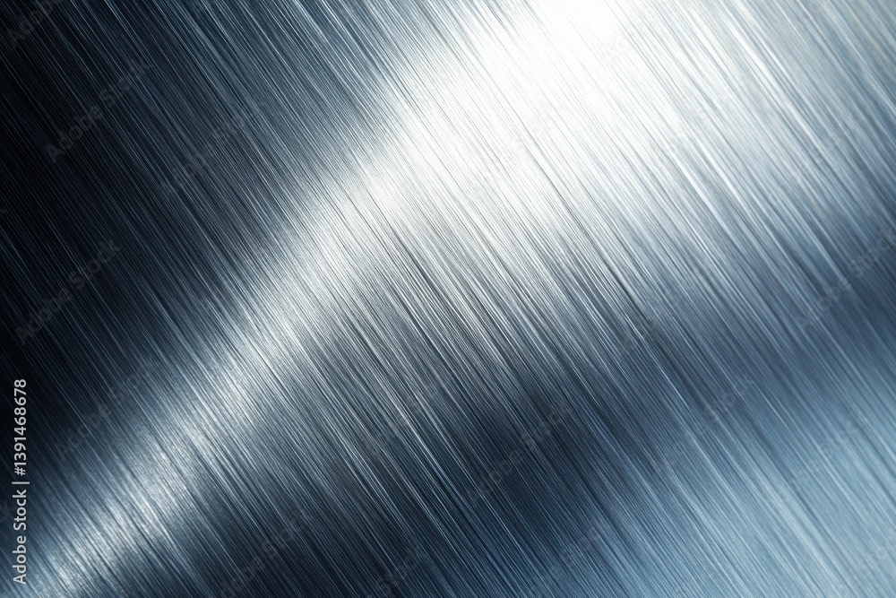 Poster sleek metal surface texture with diagonal brushed lines and light reflection. great for backgrounds,