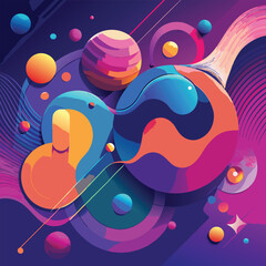 Colorful Abstract Geometric Backgrounds with 3D Gradients and Fluid Shapes for Modern Designs