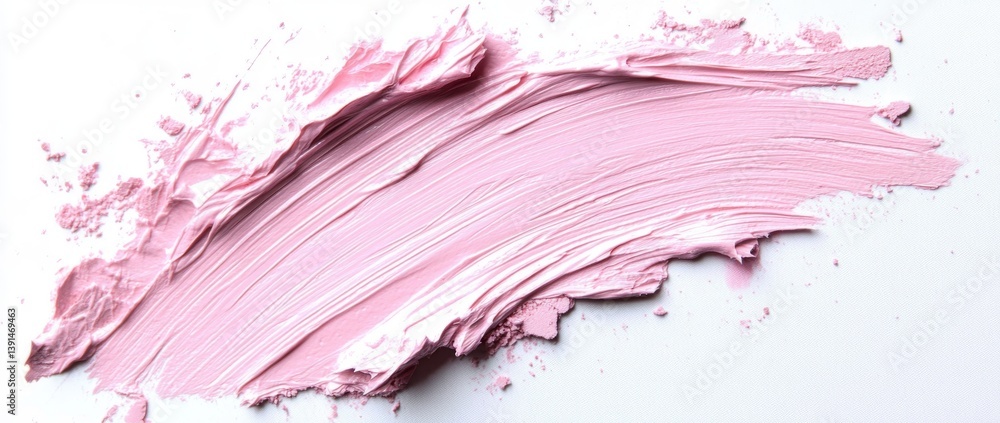 Poster soft pink cream spread on a white surface in a minimalistic style showing texture and color variatio