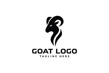 goat head logo design. logo icon vector illustration silhouette