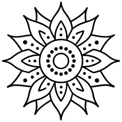 Aboriginal dot painting mandala line art vector illustration 