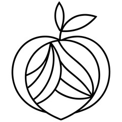 Abstract fruit art using shapes and lines line art vector illustration 