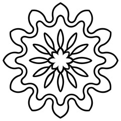 Abstract liquid color mandala line art vector illustration 