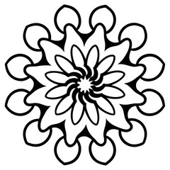 Abstract liquid color mandala line art vector illustration 