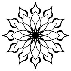 Abstract paint stroke mandala line art vector illustration 