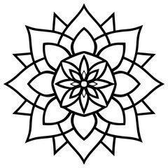 Abstract paint stroke mandala line art vector illustration 