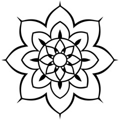 Abstract paint stroke mandala line art vector illustration 