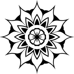 Abstract paint stroke mandala line art vector illustration 